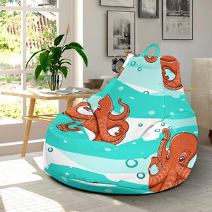 Octopuses Sea Wave Background Bean Bag Cover