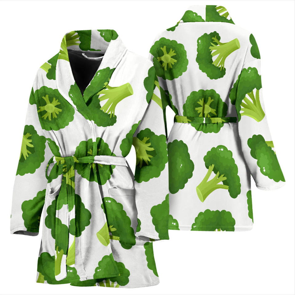 Cute Broccoli Pattern Women'S Bathrobe