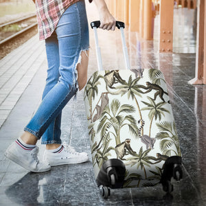 Monkey Sloth Lemur Palm Trees Pattern Luggage Covers