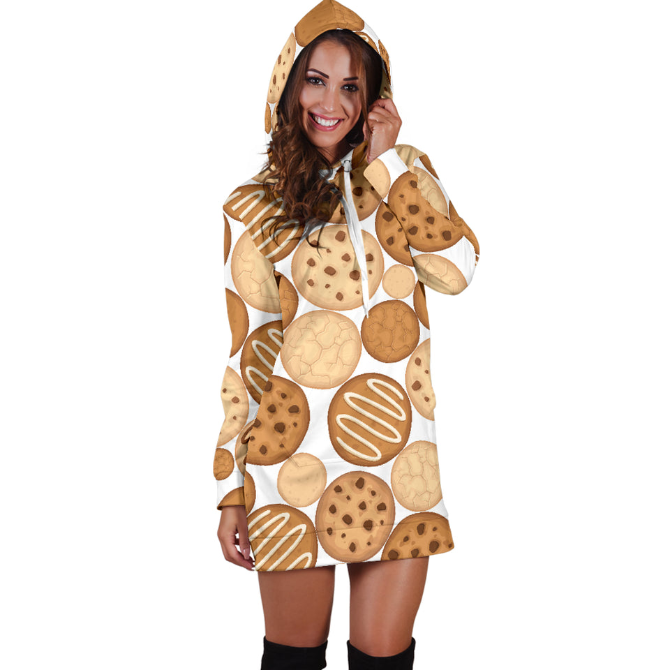 Various Cookie Pattern Women'S Hoodie Dress
