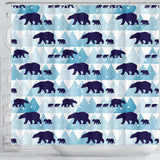 Polar Bear Winter Snow Pattern Shower Curtain Fulfilled In US