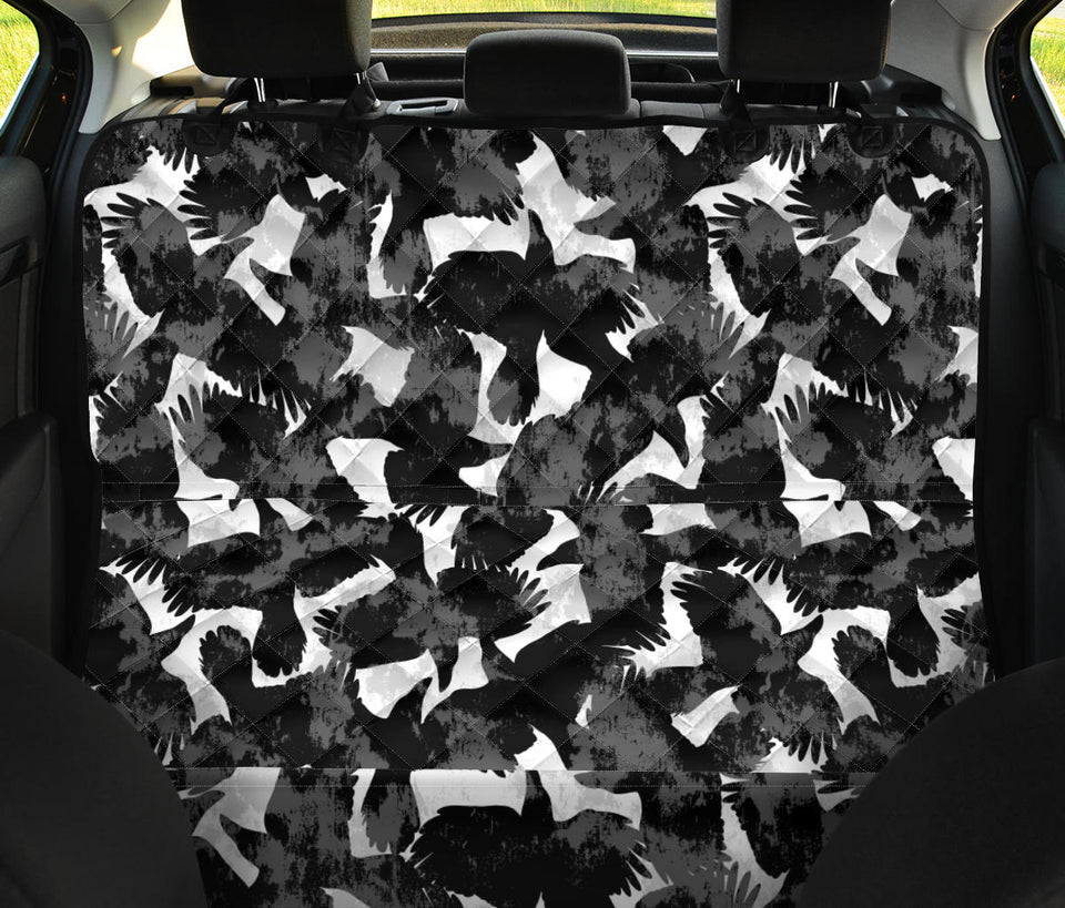 Crow Illustration Pattern Dog Car Seat Covers