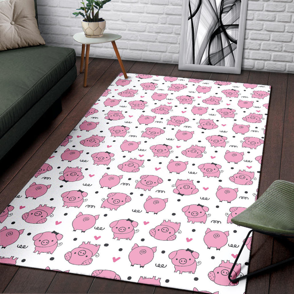 Pig Pattern Print Design 03 Area Rug