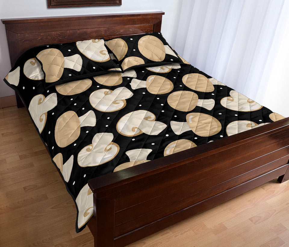 Champignon mushroom pattern Quilt Bed Set