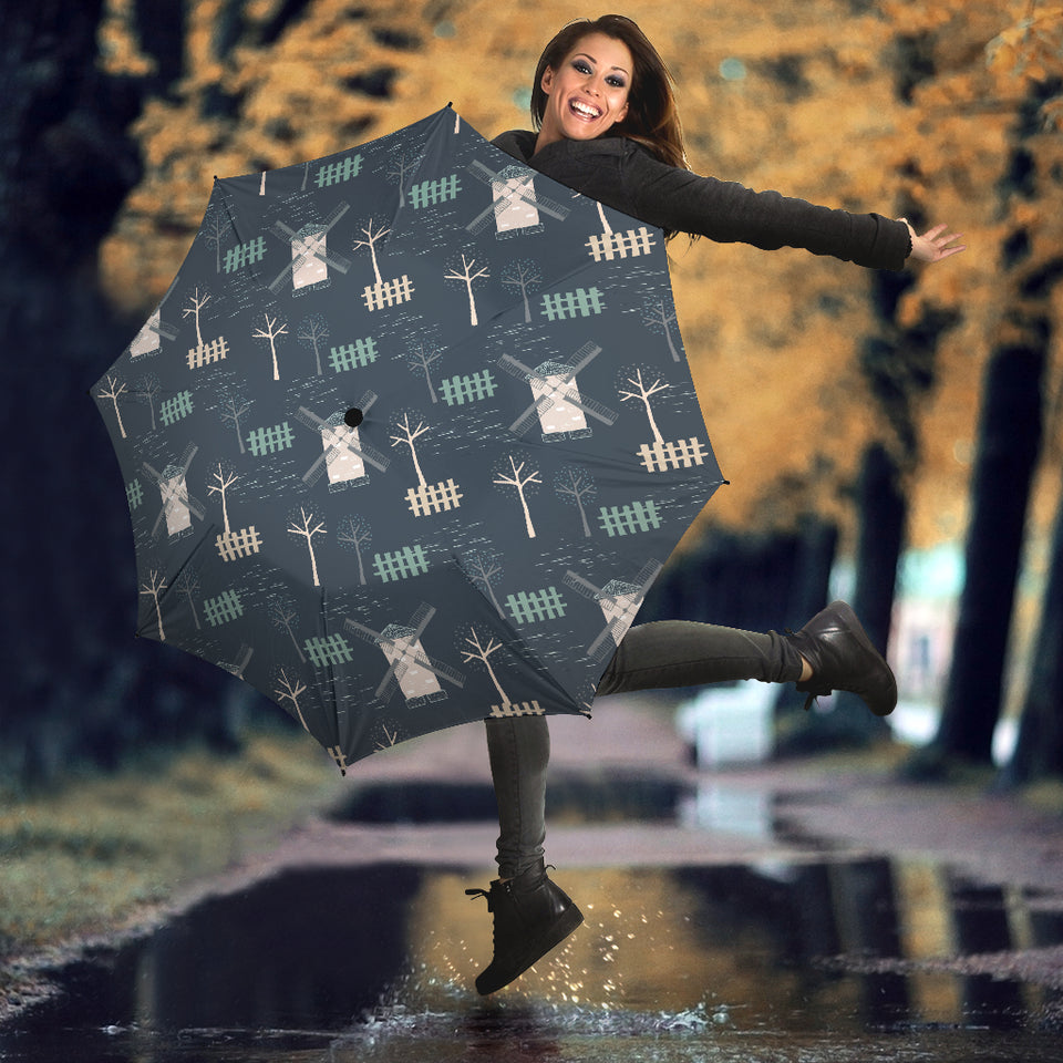Windmill Tree Pattern Umbrella