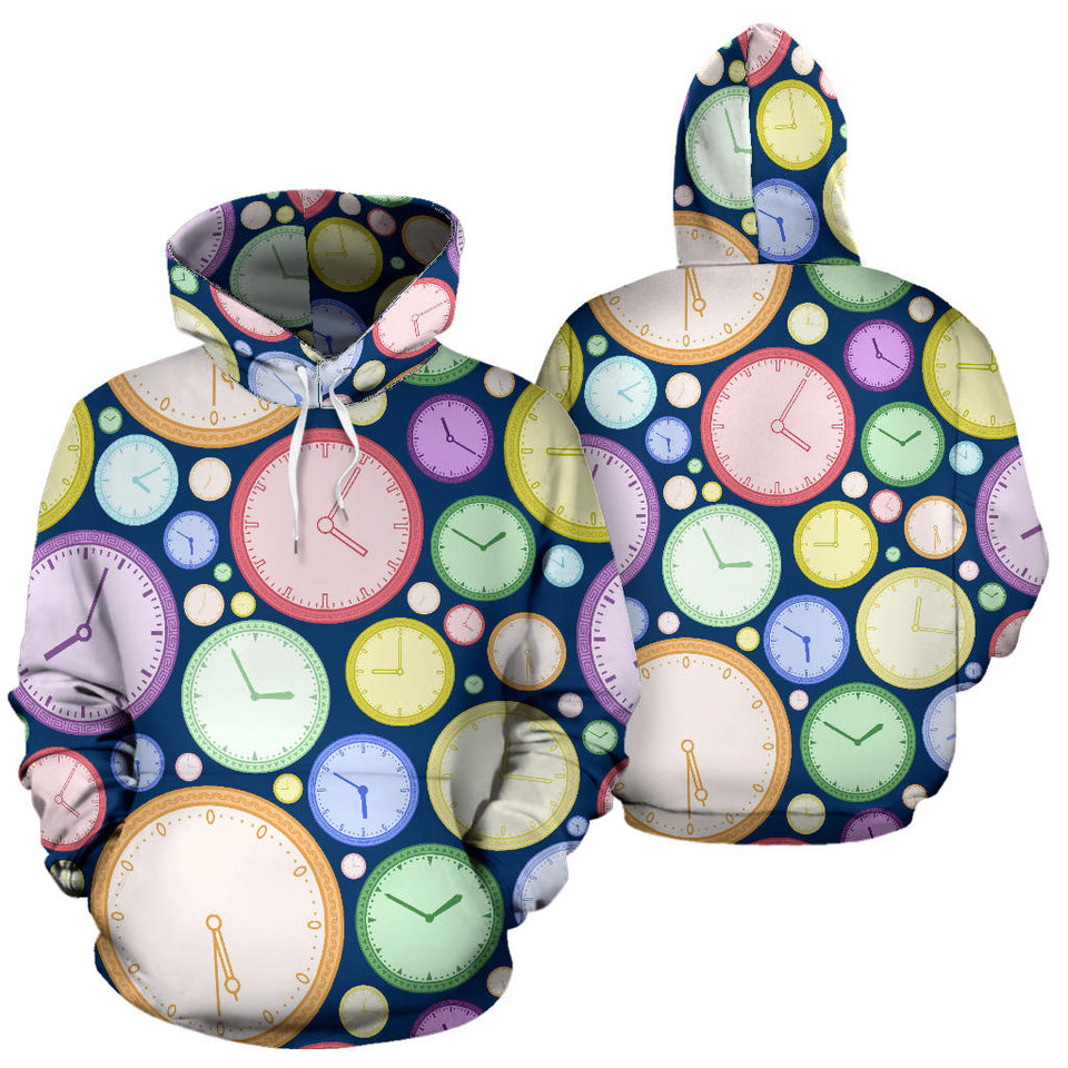 Colorful Clock Background Men Women Pullover Hoodie