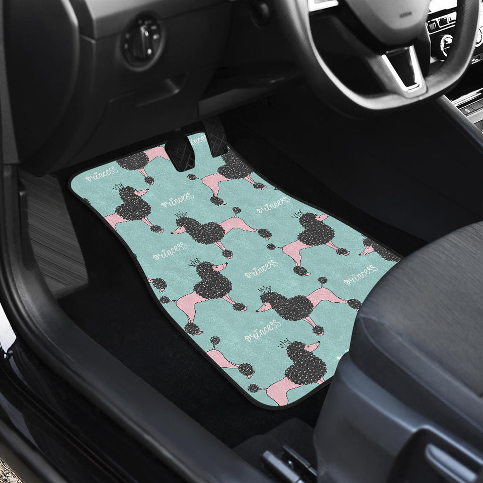 Poodle Dog Green Background Front And Back Car Mats