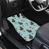 Poodle Dog Green Background Front And Back Car Mats