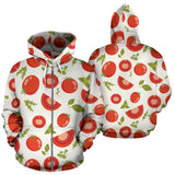 Tomato Pattern Zip Up Hoodie