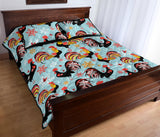 Rooster chicken cock snowfalke Quilt Bed Set