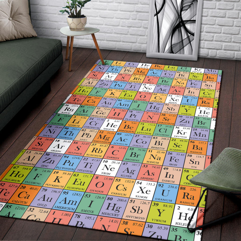 Chemistry Periodic Table Pattern Print Design 01 Area Rug