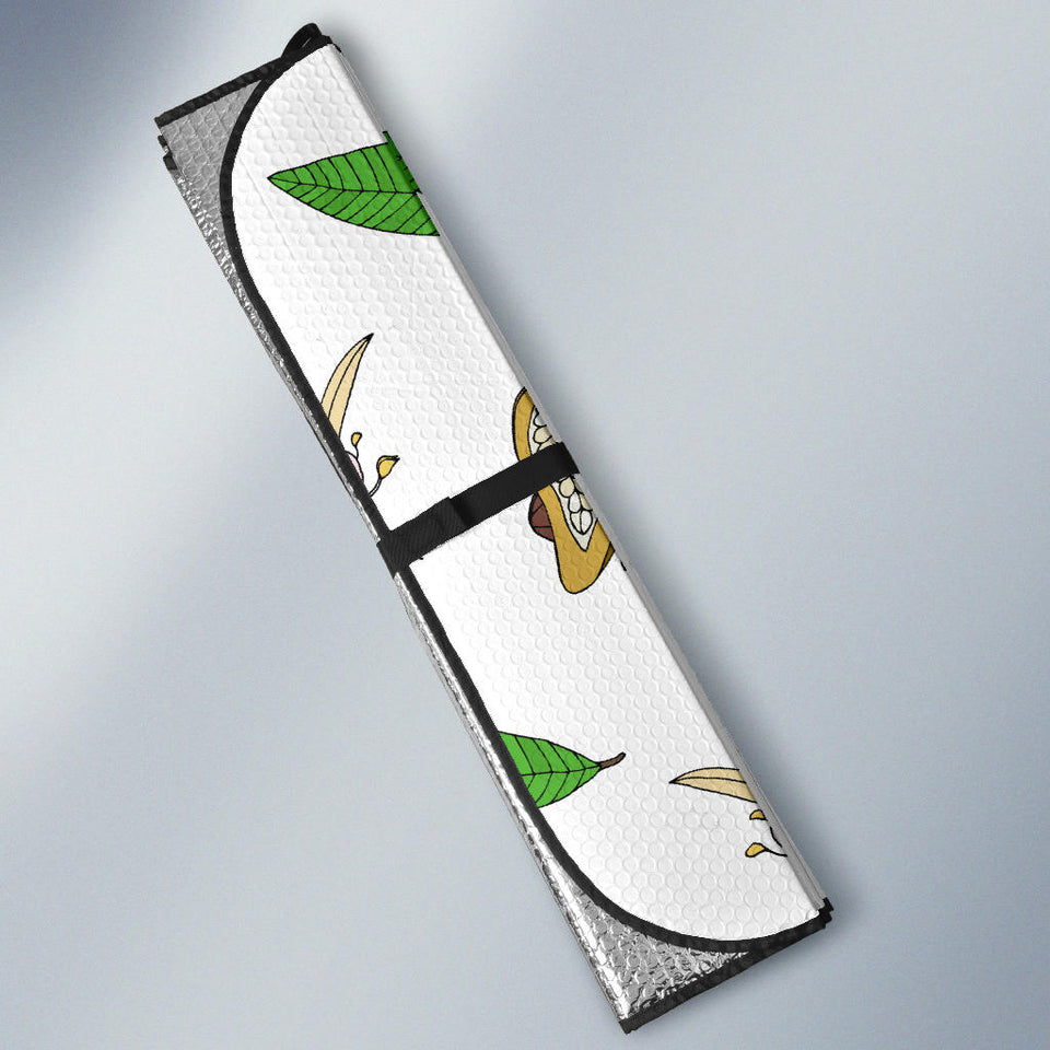 Color Hand Drawn Cocoa Pattern Car Sun Shade