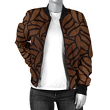 Coffee Bean Pattern Women'S Bomber Jacket