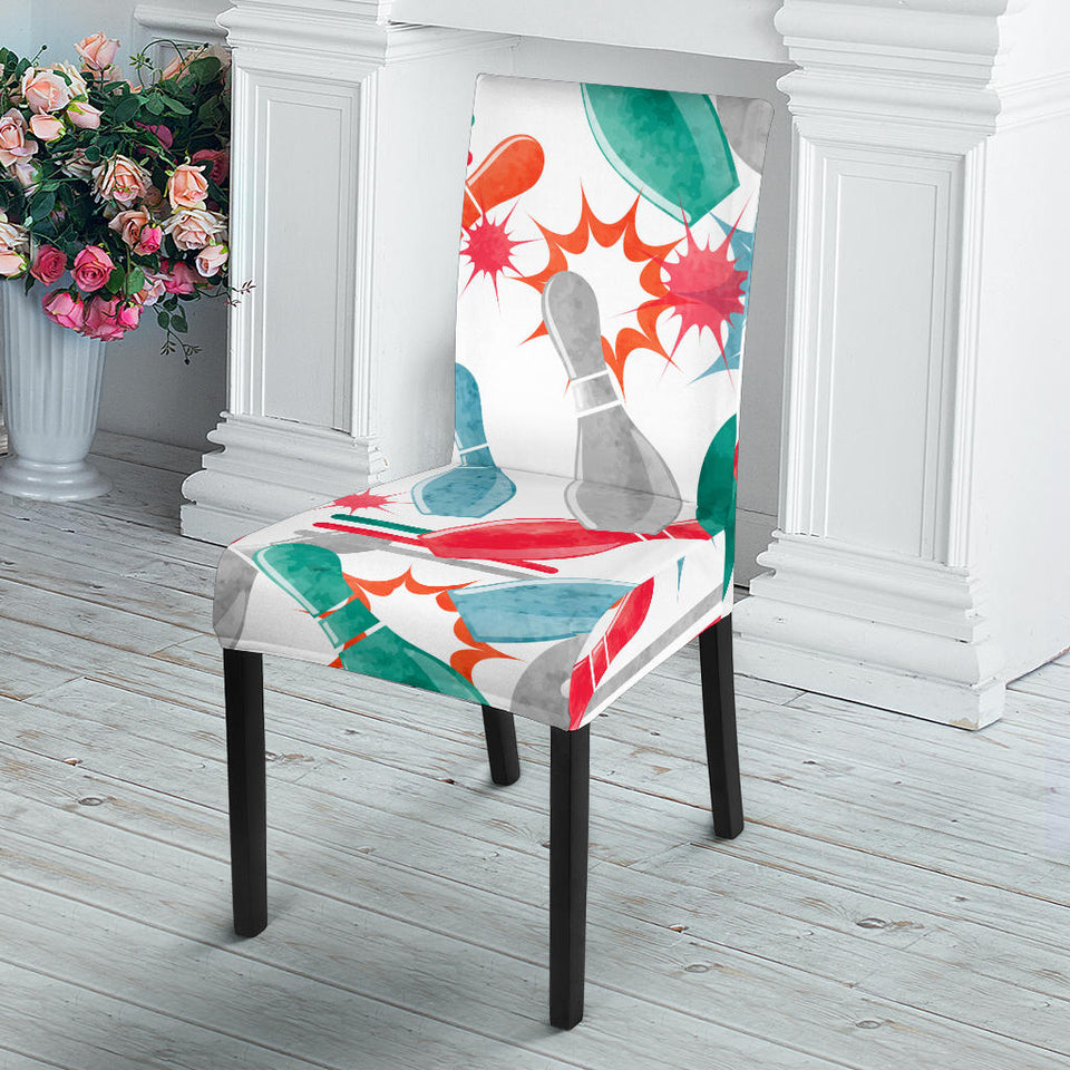 Watercolor Bowling Pattern Dining Chair Slipcover