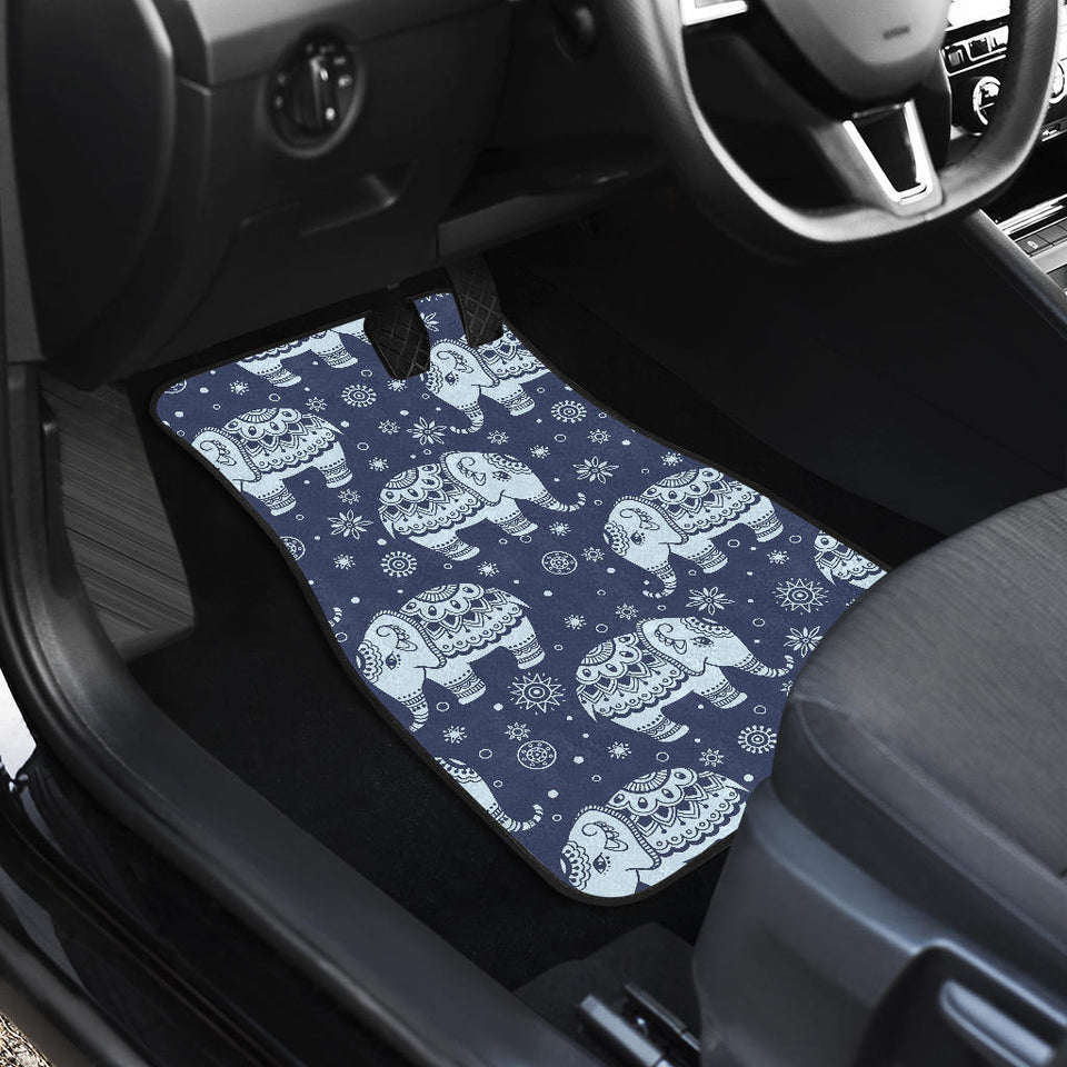 Elephant Tribal Design Pattern Front And Back Car Mats