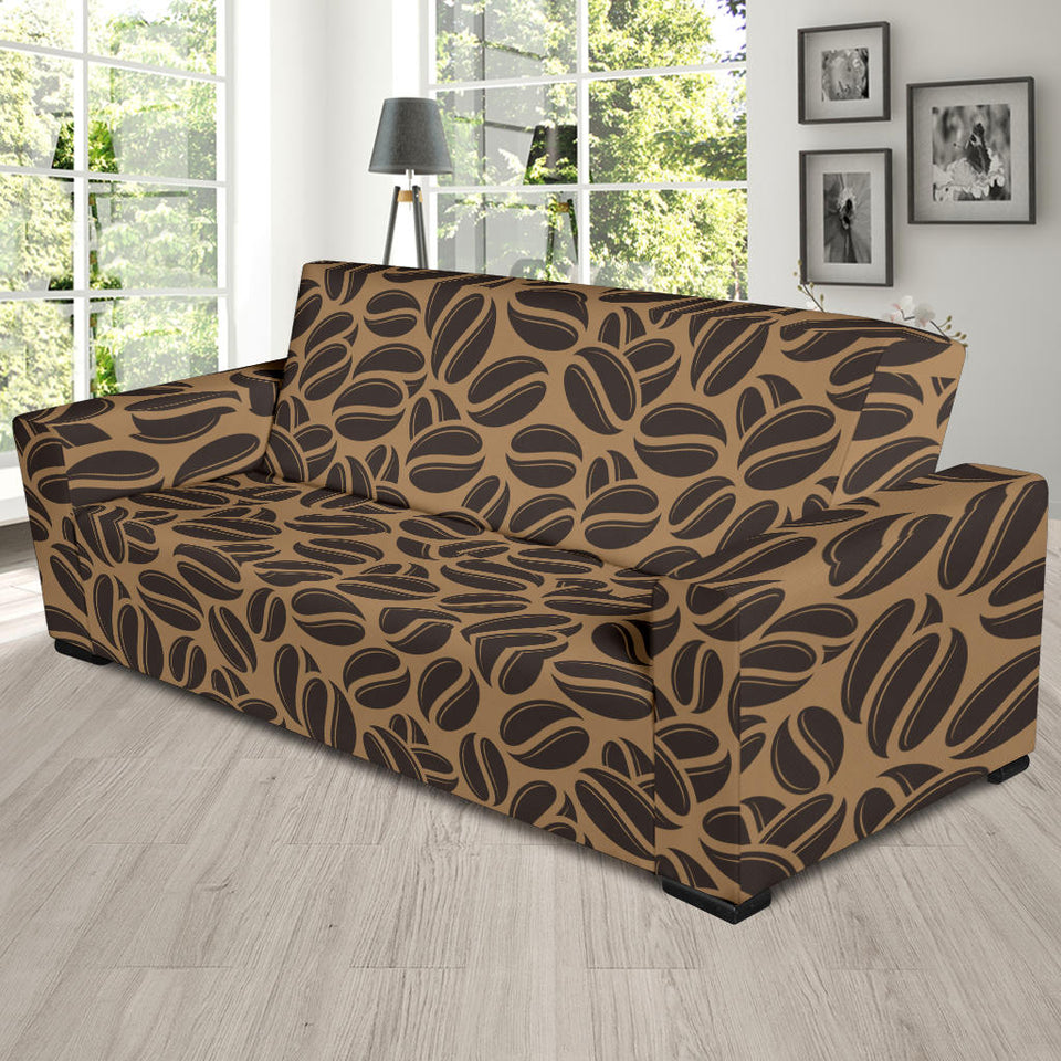 Coffee Bean On Brown Background Sofa Slipcover