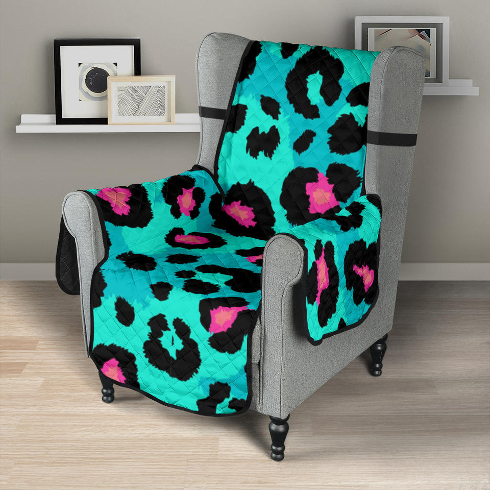 Green leopard skin print pattern Chair Cover Protector