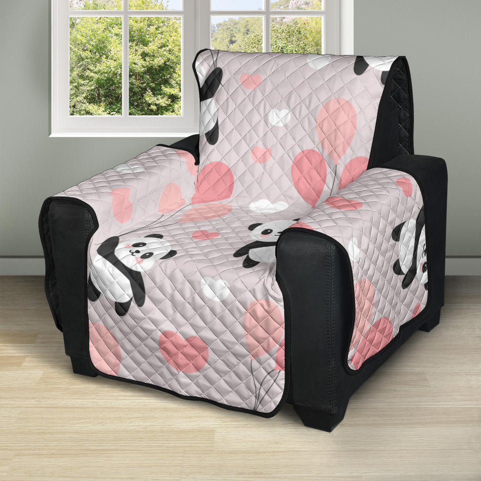 Cute panda ballon heart pattern Recliner Cover Protector
