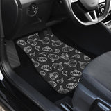Garlic Pattern Black Background Front Car Mats