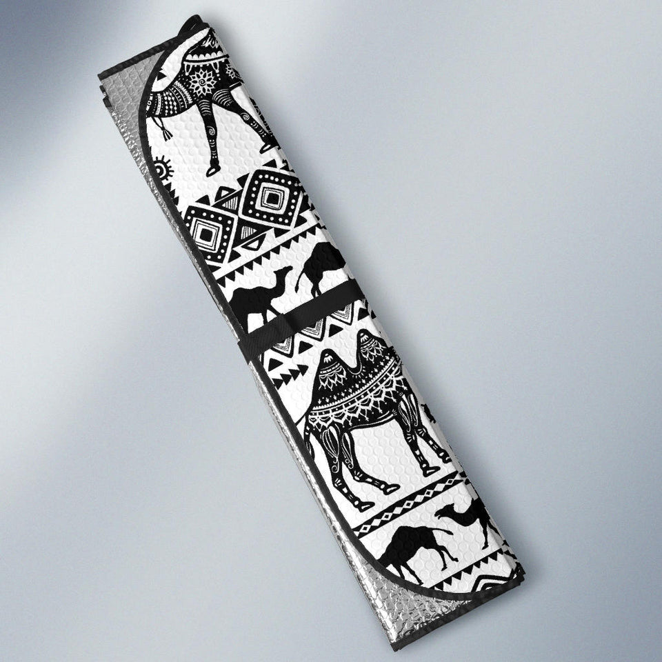 Camel Polynesian Tribal Pattern Car Sun Shade