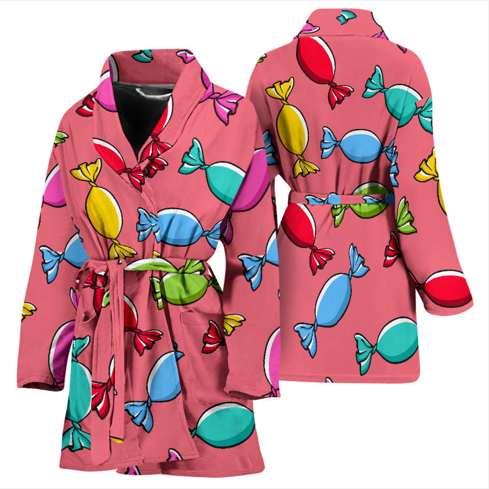 Colorful Wrapped Candy Pattern Women'S Bathrobe
