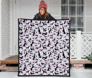 Greyhound Pattern Print Design 02 Premium Quilt