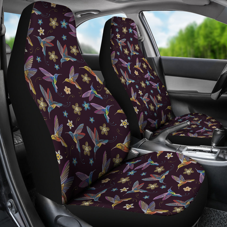 Hummingbird Pattern Print Design 04 Universal Fit Car Seat Covers