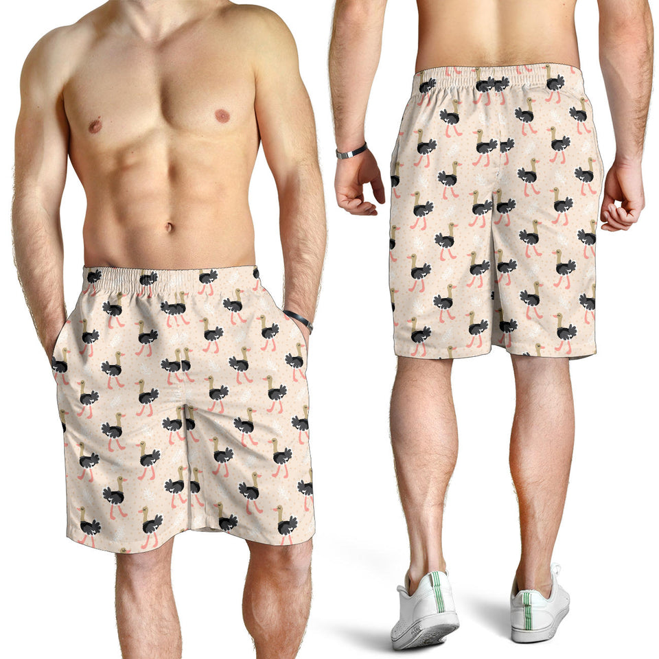 Ostrich Pattern Print Design 05 Men Shorts