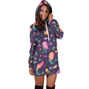Beautiful Mermaid Fish Jellyfish Algae Other Marine World Women'S Hoodie Dress