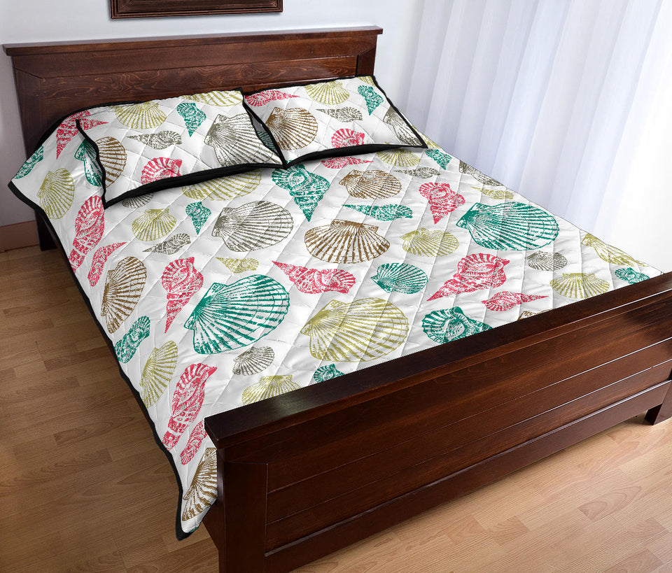 Colorful shell pattern Quilt Bed Set