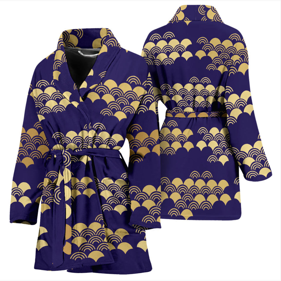 Beautiful Japanese Fan Pattern Women'S Bathrobe