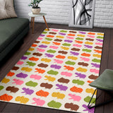 Hippopotamus Pattern Print Design 01 Area Rug