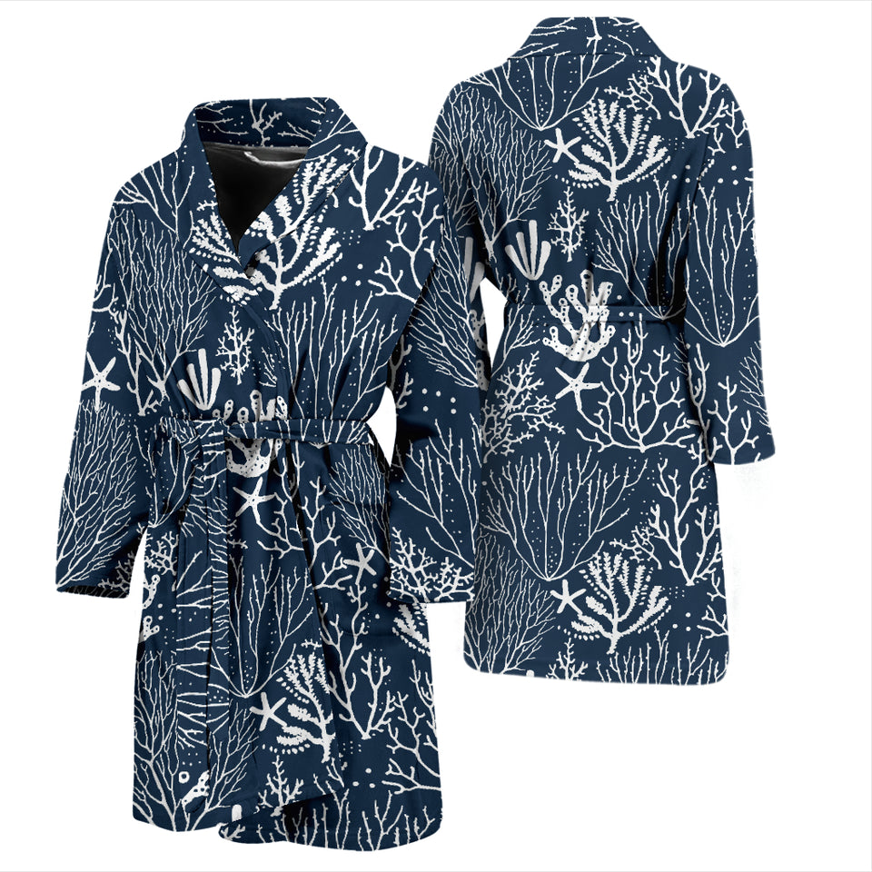 Coral Reef Pattern Print Design 05 Men's Bathrobe