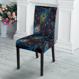 Beautiful Peacock Feather Pattern Dining Chair Slipcover