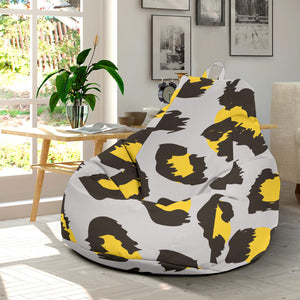 Gray Leopard Print Pattern Bean Bag Cover