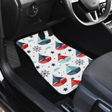 Cute Color Paper Sailboat Pattern Front And Back Car Mats