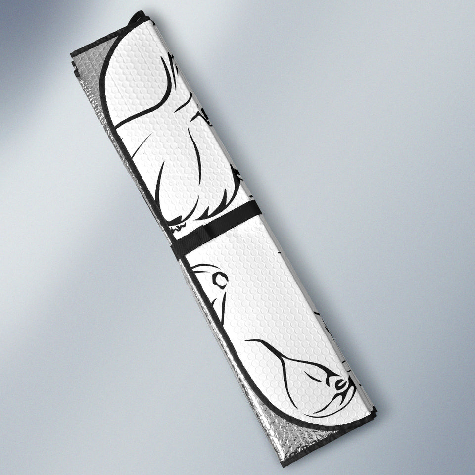 Garlic Pattern Black White Car Sun Shade