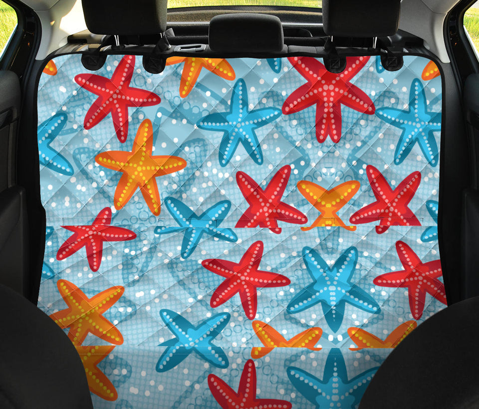 Blue Red Orange Starfish Pattern Dog Car Seat Covers