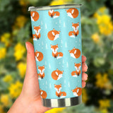 Fox Pattern Blue B Ackground Tumbler