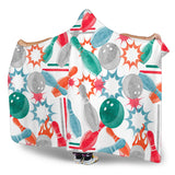 Watercolor Bowling Pattern Hooded Blanket