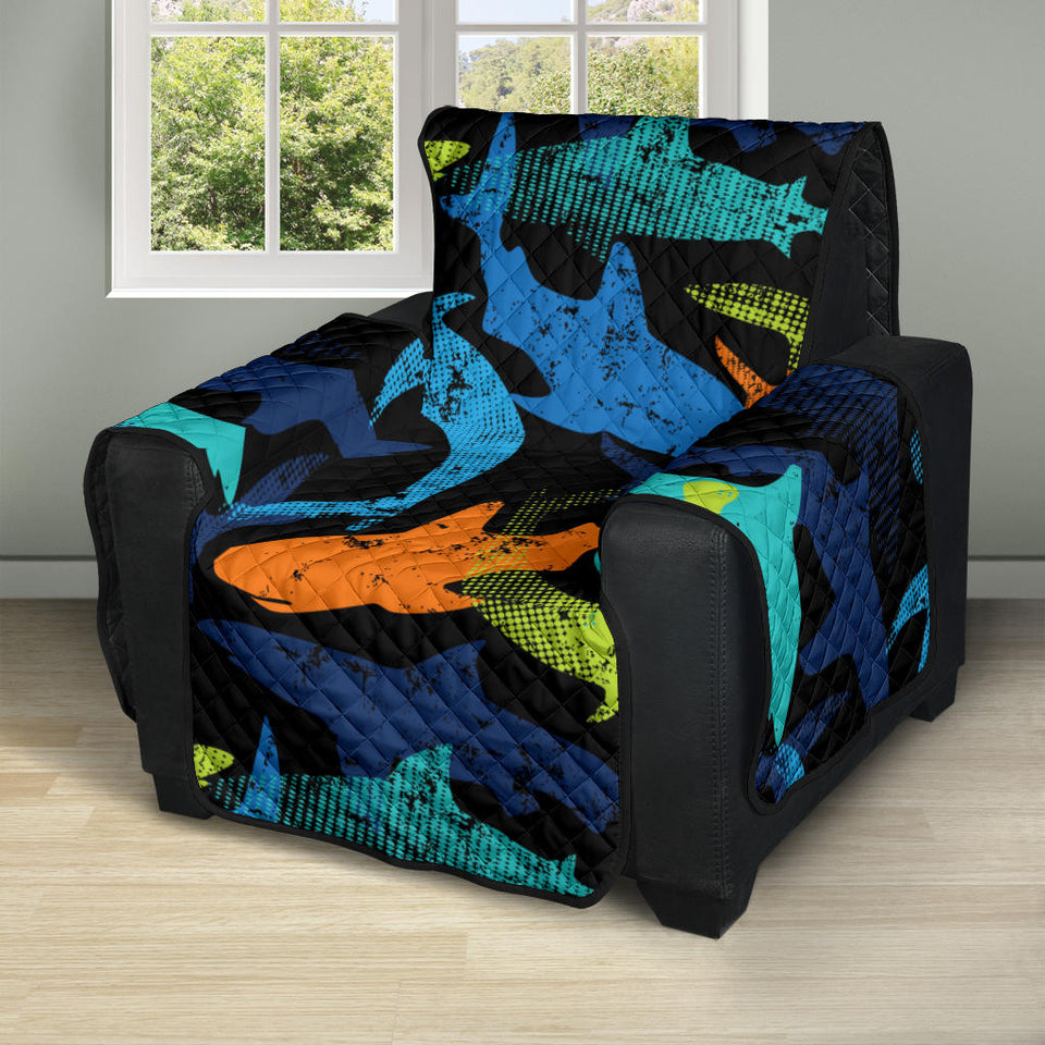 Colorful shark Recliner Cover Protector