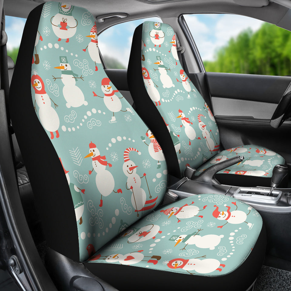 Cute Snowman Pattern  Universal Fit Car Seat Covers