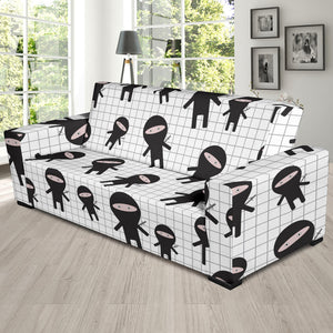 Ninja Pattern Plaid Background Sofa Slipcover