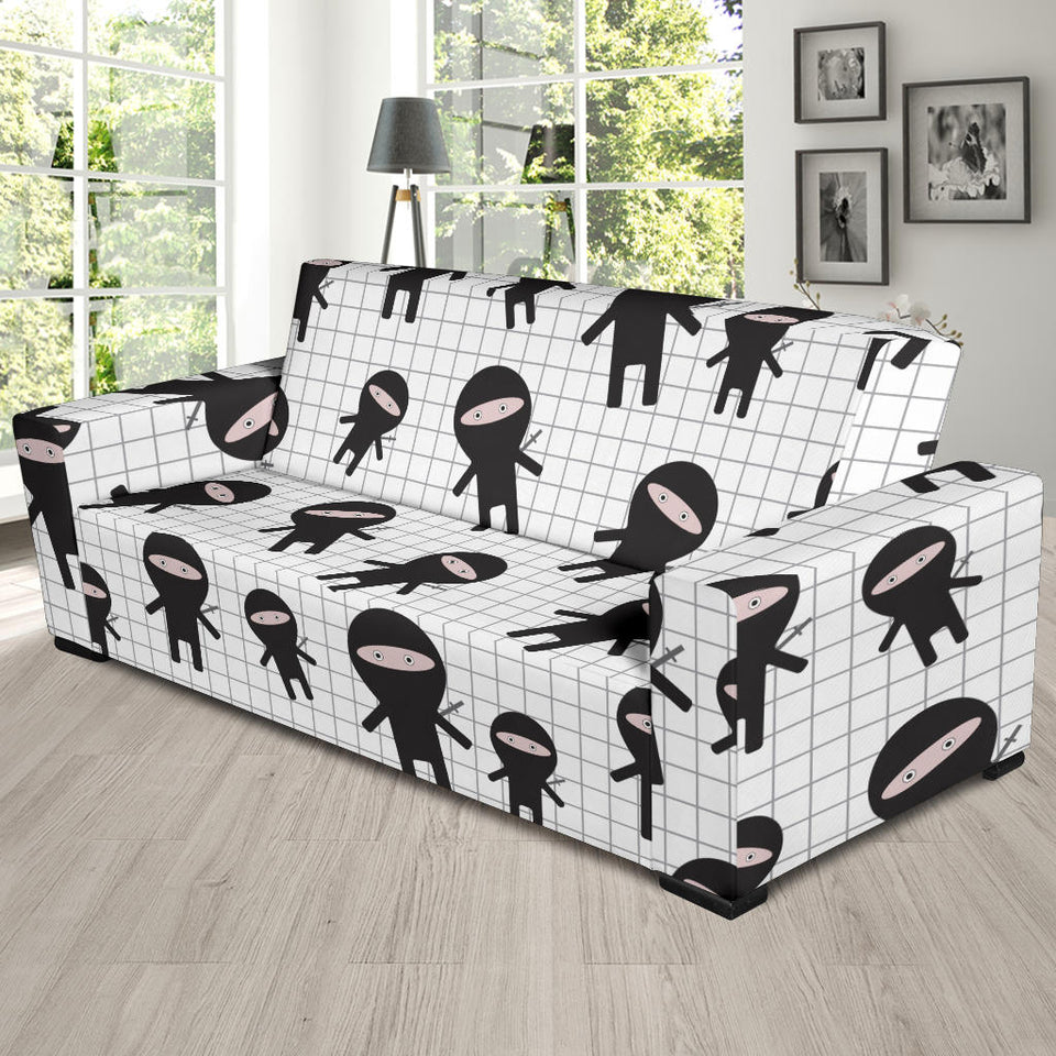 Ninja Pattern Plaid Background Sofa Slipcover