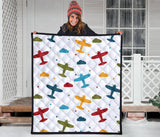 Airplane Star Cloud Colorful Premium Quilt