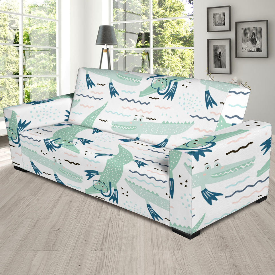 Crocodile Diver Pattern Sofa Slipcover