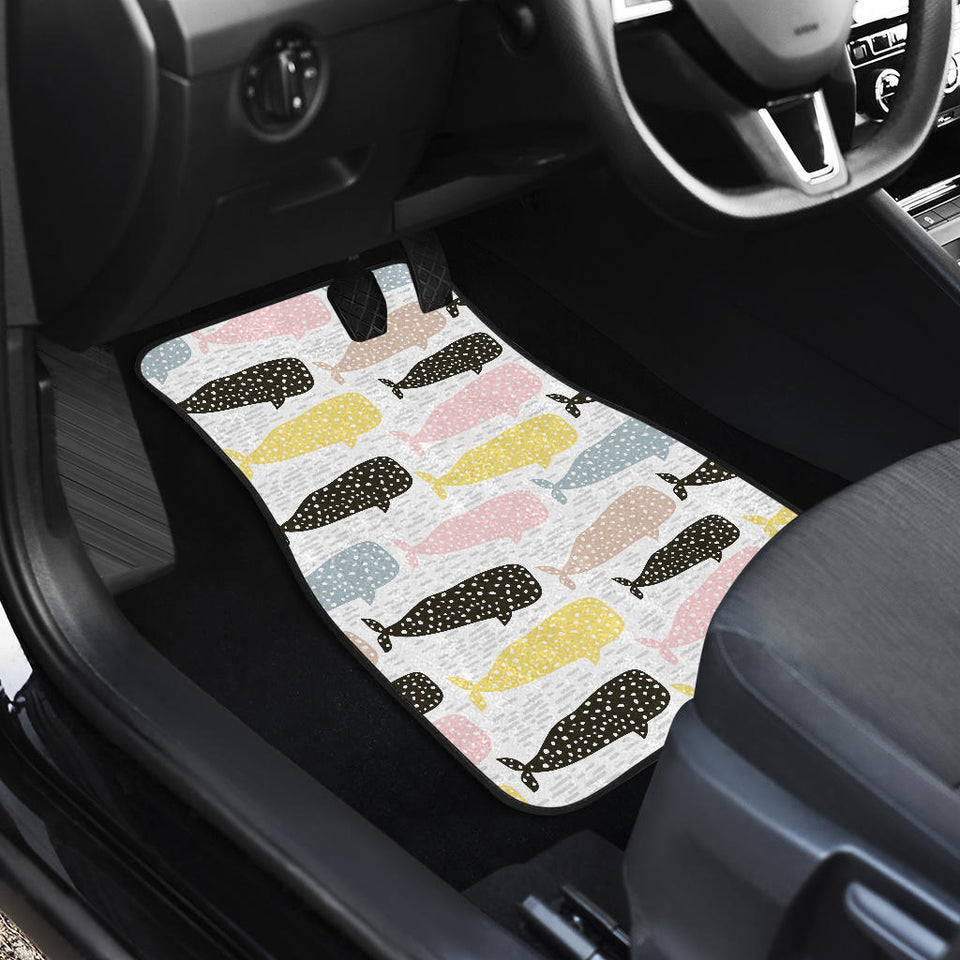 Whale Dot Pattern Front Car Mats