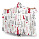 Cute Christmas Tree Pattern Hooded Blanket