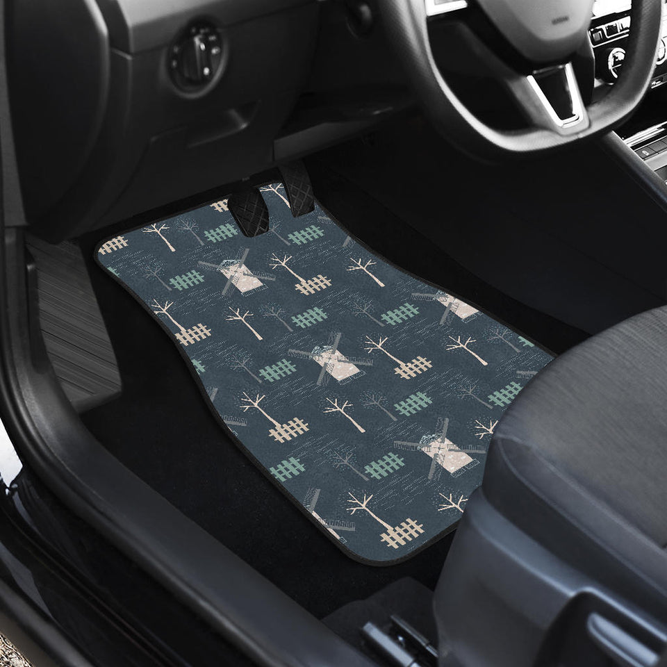 Windmill Tree Pattern Front Car Mats