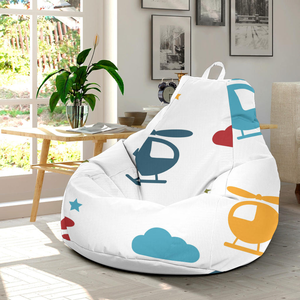 Colorful Helicopter Pattern Bean Bag Cover